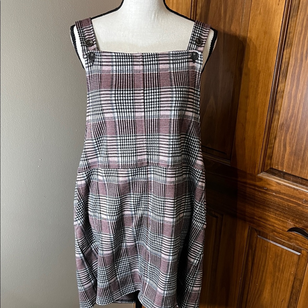 SO Checkered Mini Dress with Adjustable Straps
